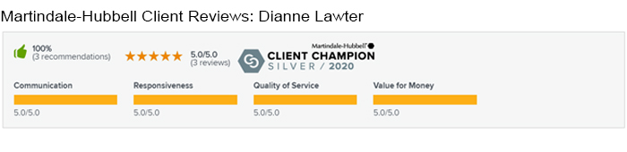 Martindale-Hubbell Client Reviews Dianne Lawter